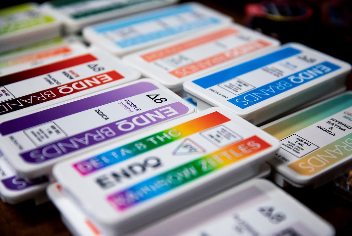 Products containing Delta-8 at Oasis A CBD Wellness Shop in Brownsville on Nov. 8, 2021.