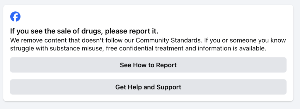 If you see the sale of drugs, please report it